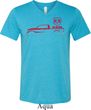 Red Dodge Ram Silhouette Tri Blend V-neck