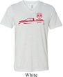 Red Dodge Ram Silhouette Tri Blend V-neck