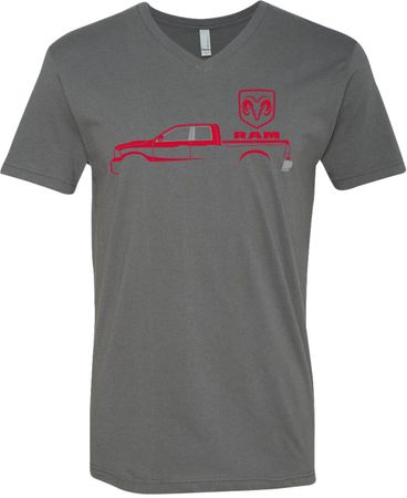 Red Dodge Ram Silhouette V-neck