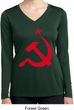 Red Hammer and Sickle Ladies Dry Wicking Long Sleeve Shirt