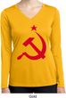 Red Hammer and Sickle Ladies Dry Wicking Long Sleeve Shirt