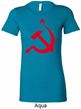 Red Hammer and Sickle Ladies Longer Length Shirt