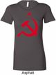 Red Hammer and Sickle Ladies Longer Length Shirt