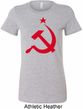 Red Hammer and Sickle Ladies Longer Length Shirt