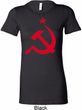 Red Hammer and Sickle Ladies Longer Length Shirt