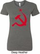 Red Hammer and Sickle Ladies Longer Length Shirt