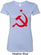 Red Hammer and Sickle Ladies Longer Length Shirt