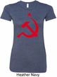 Red Hammer and Sickle Ladies Longer Length Shirt
