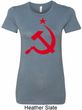 Red Hammer and Sickle Ladies Longer Length Shirt