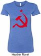 Red Hammer and Sickle Ladies Longer Length Shirt
