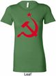 Red Hammer and Sickle Ladies Longer Length Shirt