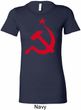 Red Hammer and Sickle Ladies Longer Length Shirt