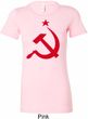 Red Hammer and Sickle Ladies Longer Length Shirt