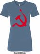 Red Hammer and Sickle Ladies Longer Length Shirt