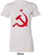 Red Hammer and Sickle Ladies Longer Length Shirt