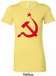 Red Hammer and Sickle Ladies Longer Length Shirt