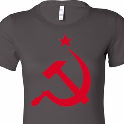 Red Hammer and Sickle Ladies Longer Length Shirt