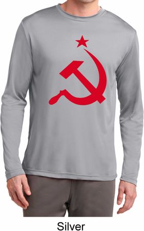 Red Hammer and Sickle Mens Dry Wicking Long Sleeve Shirt