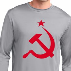 Red Hammer and Sickle Mens Dry Wicking Long Sleeve Shirt