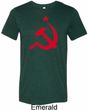 Red Hammer and Sickle Mens Tri Blend Crewneck Shirt