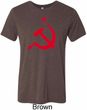 Red Hammer and Sickle Mens Tri Blend Crewneck Shirt