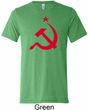 Red Hammer and Sickle Mens Tri Blend Crewneck Shirt