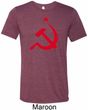 Red Hammer and Sickle Mens Tri Blend Crewneck Shirt