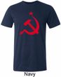Red Hammer and Sickle Mens Tri Blend Crewneck Shirt