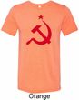Red Hammer and Sickle Mens Tri Blend Crewneck Shirt