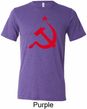 Red Hammer and Sickle Mens Tri Blend Crewneck Shirt