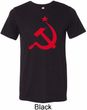 Red Hammer and Sickle Mens Tri Blend Crewneck Shirt