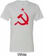 Red Hammer and Sickle Mens Tri Blend Crewneck Shirt