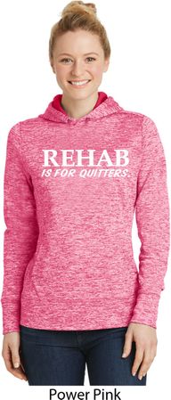 Rehab Is For Quitters Ladies Moisture Wicking Hoodie