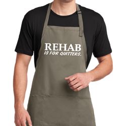 Rehab Is For Quitters Mens Full Length Apron with Pockets