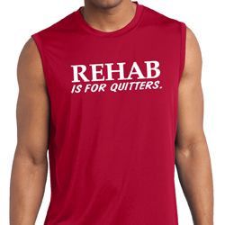 Rehab Is For Quitters Mens Sleeveless Moisture Wicking Shirt