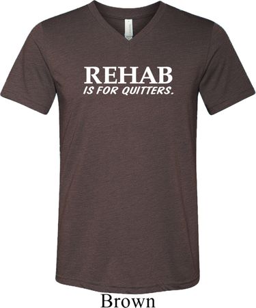 Rehab Is For Quitters Mens Tri Blend V-neck Shirt