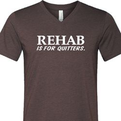 Rehab Is For Quitters Mens Tri Blend V-neck Shirt