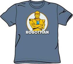 Robotman T-shirt - Robotman Cyborg Adult Slate Blue Tee