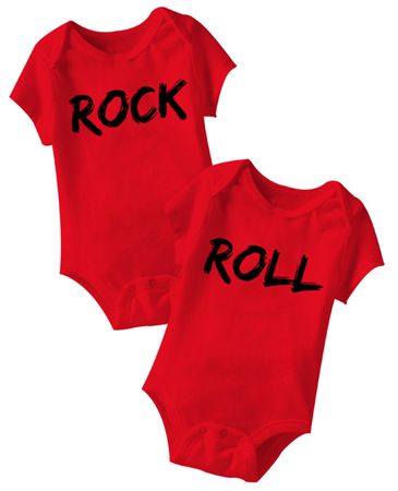 Rock And Roll Funny Baby Romper Red Infant Babies Creeper