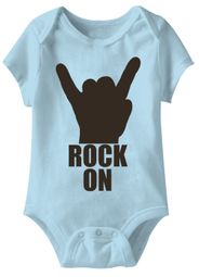 Rock On Hand Funny Baby Romper Light Blue Infant Babies Creeper Rock On Hand Funny Baby Romper Light Blue Infant Babies Creeper