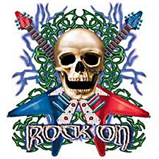 Rock On Skull T-shirt - Guitars with Skull Tee