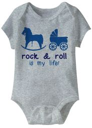 Rock & Roll Is My Life Funny Baby Romper Grey Infant Babies Creeper Rock & Roll Is My Life Funny Baby Romper Grey Infant Babies Creeper