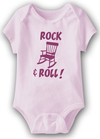 Rocking Chair Funny Baby Romper Pink Infant Babies Creeper