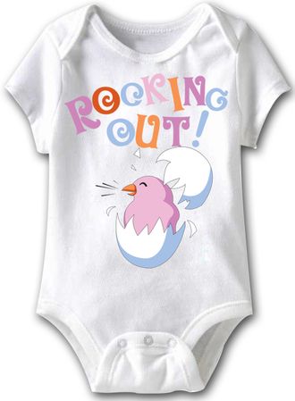 Rocking Out Funny Baby Romper Yellow Infant Babies Creeper