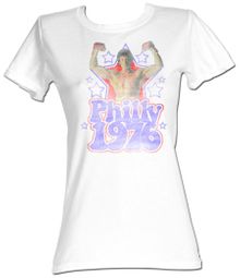 Rocky Juniors T-shirt Distressed Philly 1976 White Tee Shirt