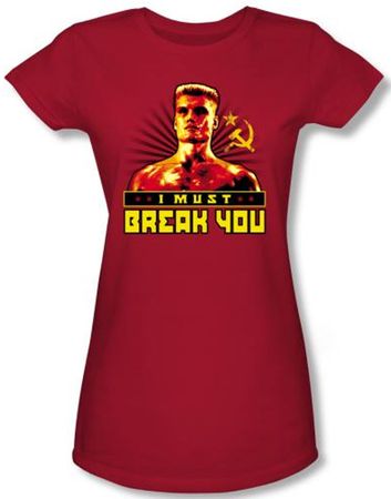 Rocky Juniors T-Shirt I Must Break You Drago Red Tee Shirt