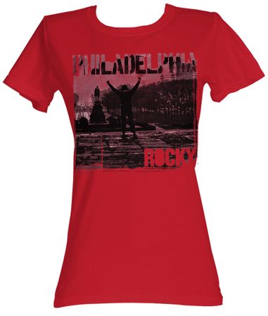 Rocky Juniors T-shirt Philadelphia Classic Red Tee Shirt