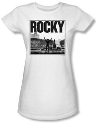 Rocky Juniors T-shirt Top Of The Stairs White Tee Shirt