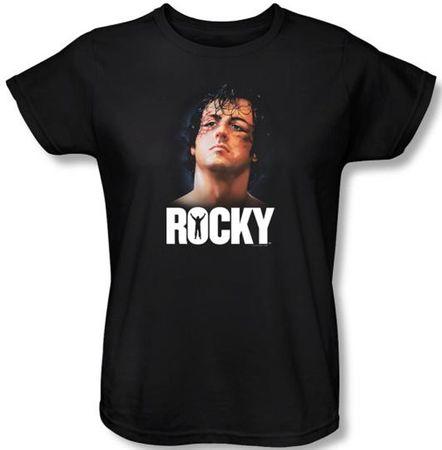 Rocky Ladies T-shirt The Champ Classic Black Tee Shirt