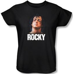 Rocky Ladies T-shirt The Champ Classic Black Tee Shirt